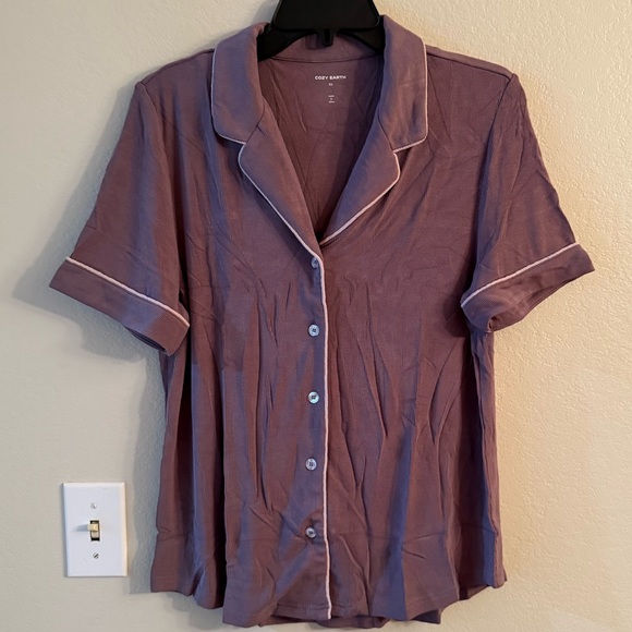 cozy earth Other - COZY EARTH BAMBOO RIB KNIT CLASSIC SS PJ TOP TWILIGHT - XS